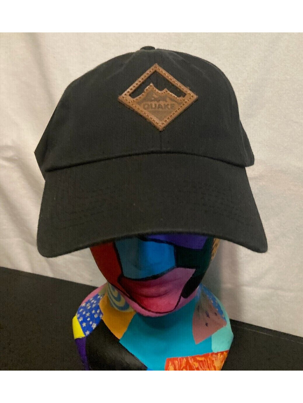 Quake City Caps Leather Patch Logo Hat Baseball trucker cap strapback New
